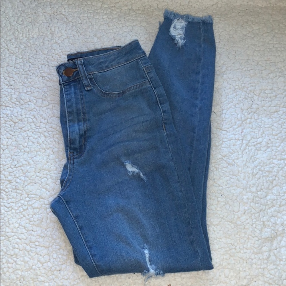 high waisted jeans